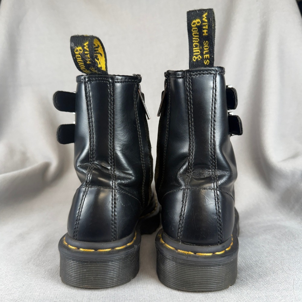 Discontinued Dr. Martens 1460 Double Buckle Smooth Leather Boots W6 M5 ALT Y2K - Picture 8 of 16